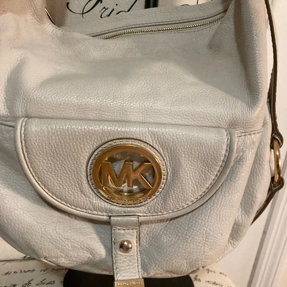 MICHAEL KORS HOBO LEATHER SHOULDERBAG TOTE Satchel MK SIGNATURE